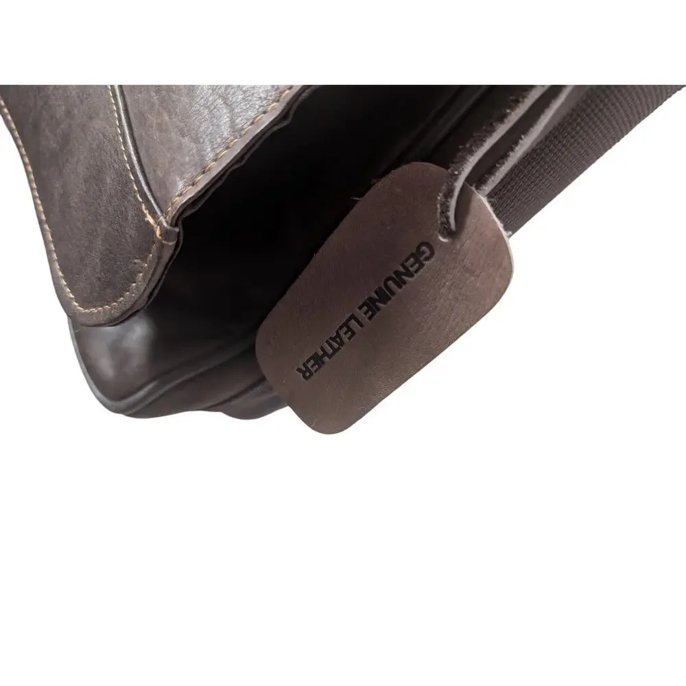 KENNETH COLE REACTION! ESPRESSO BROWN GENUINE LEATHER LAPTOP CASE, BRIEFCASE!